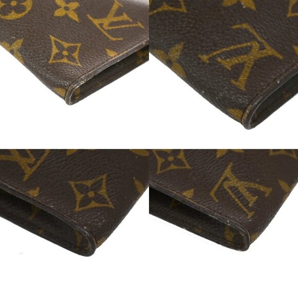 LOUIS VUITTON LV Logo Bucket GM Pouch Bag Monogram Leather Brown Gold - Picture 10 of 13